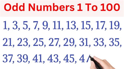 how many odd numbers are there from 1 to 100|List of Odd Numbers from 1 to 1,000 .